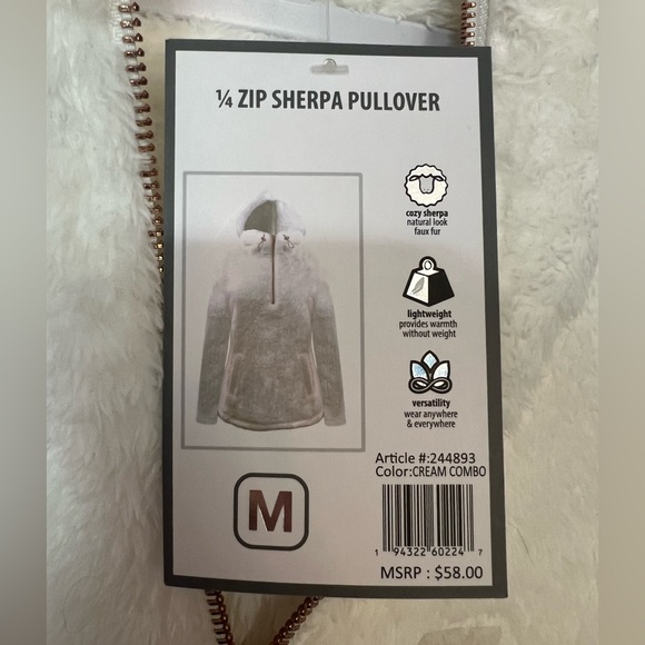 RBX quarter zip fuzzy sweater sherpa sweatshirt - Picture 2 of 5